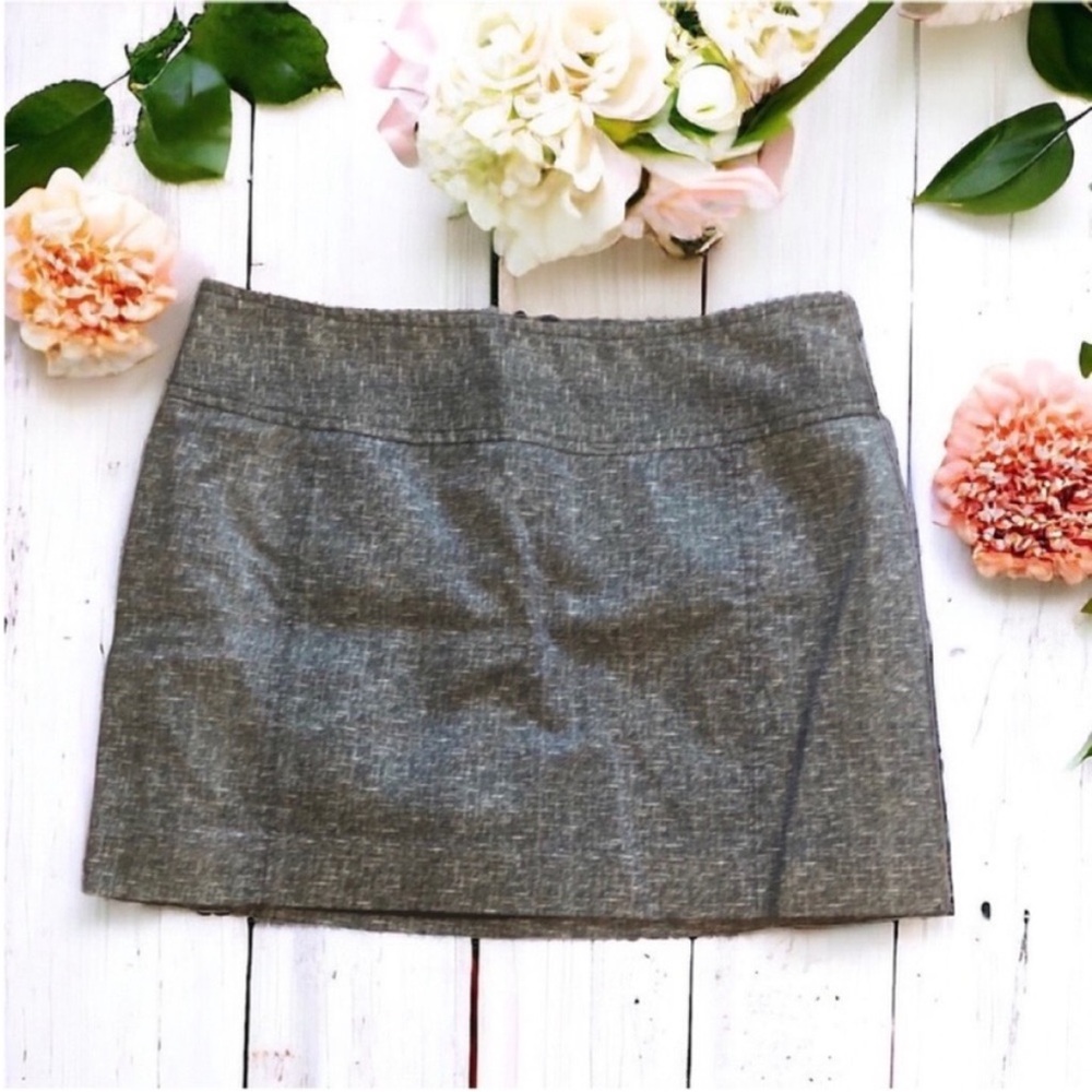 Express Black and White Heathered Mini Skirt